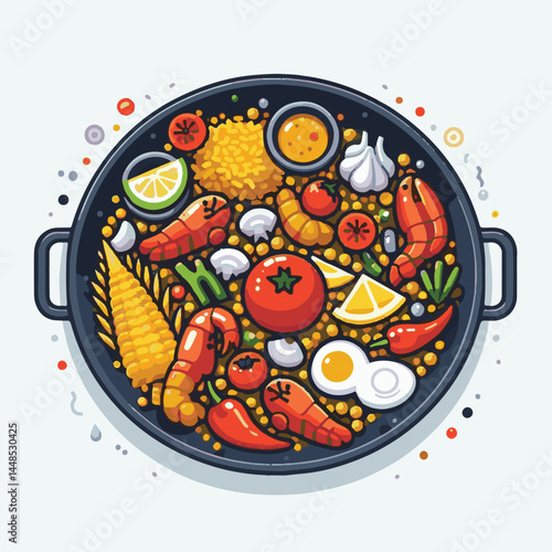 rice, paella, dish, meal, spanish, cuisine, food, seafood, pan, dinner, traditional, shrimp, mediterranean, spain, cooking, prawn, vegetable, cooked, background, plate, mussel, gourmet, shellfish, res