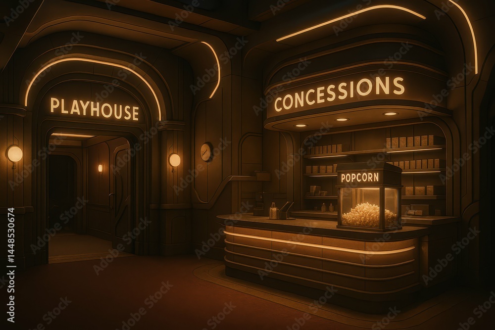 Nostalgic Playhouse Concession Stand with Futuristic Design Elements