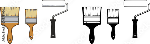 Paint icon vector isolated on white background. Paint brush vector icon. Paint roller icon. vector set 3