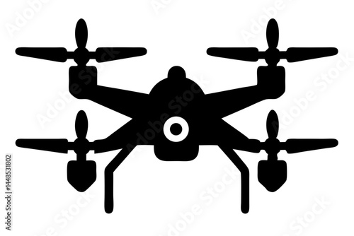 Black quadcopter drone silhouette design for microstock platforms with transparency, drone, quadcopter, silhouette, black, vector, unmanned, aerial, vehicle, uav, technology, futuristic, equipment