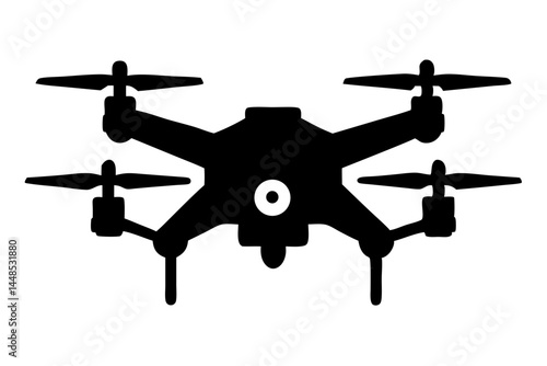 Drone silhouette vector design isolated on white background for various creative projects, drone, quadcopter, silhouette, vector, unmanned, aerial, vehicle, technology, remote, control, futuristic