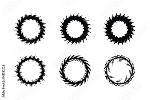 Christmas wreath silhouette vector  Bundle 