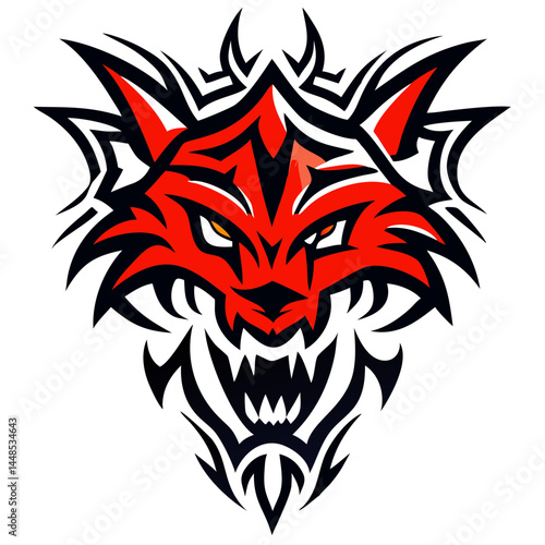 Powerful Roaring Animal Head Emblem