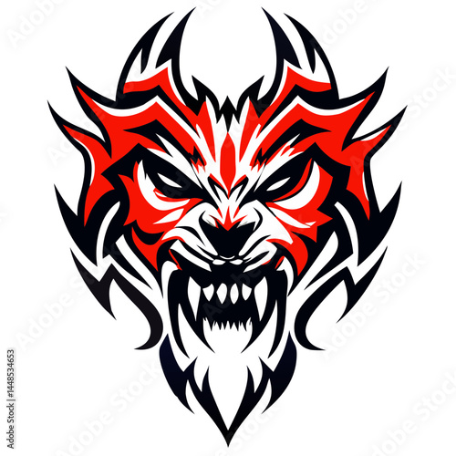 Powerful Roaring Animal Head Emblem