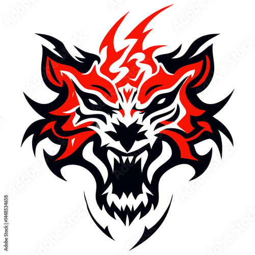 Powerful Roaring Animal Head Emblem