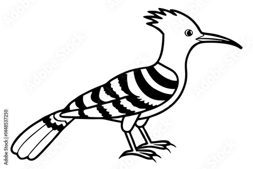 Cute Bird Vector Line Art Illustration – Clipart, Logo Icon, Black and White Bird Drawing
