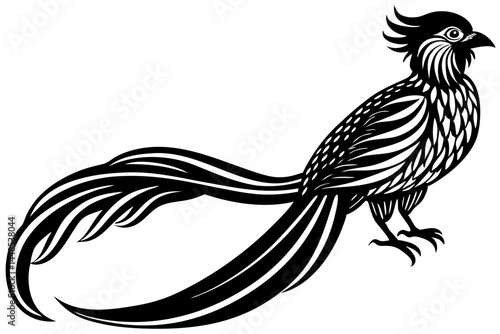 Cute Bird Vector Line Art Illustration – Clipart, Logo Icon, Black and White Bird Drawing