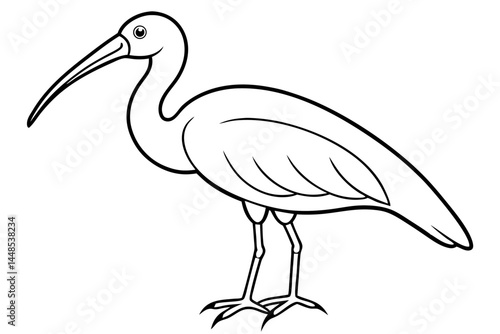 Cute Bird Vector Line Art Illustration – Clipart, Logo Icon, Black and White Bird Drawing