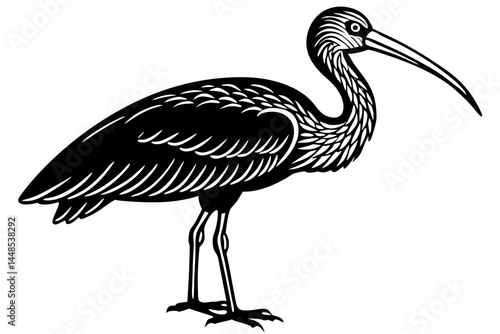 Cute Bird Vector Line Art Illustration – Clipart, Logo Icon, Black and White Bird Drawing