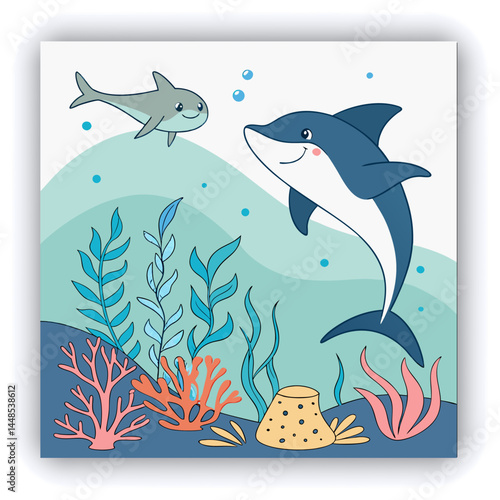 Watercolor illustrations of seaweed and sea sponges, set of multicolored isolated pictures, hand drawn. For the design of patterns, labels of natural cosmetics, decor on the marine theme
Keywords: