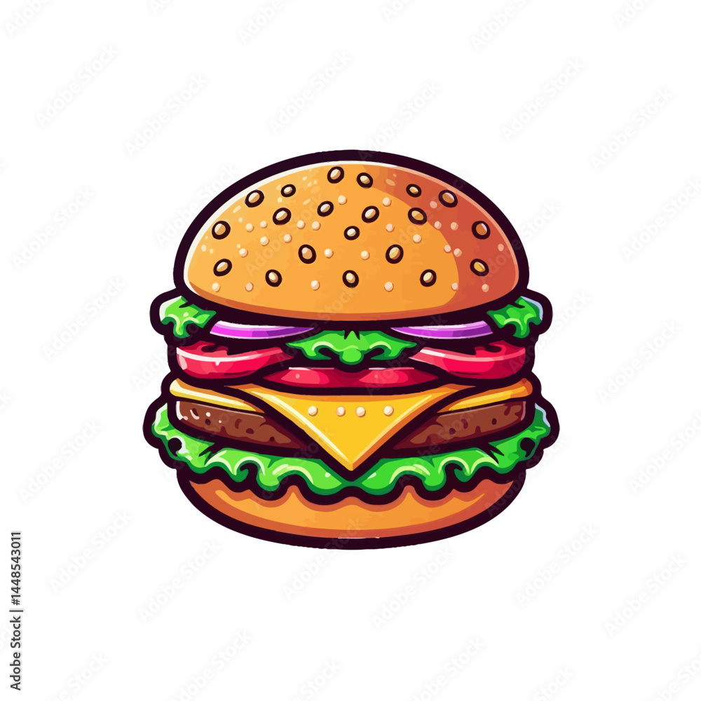 Cartoon burger Vector illustration Cartoon burger Vector illustration