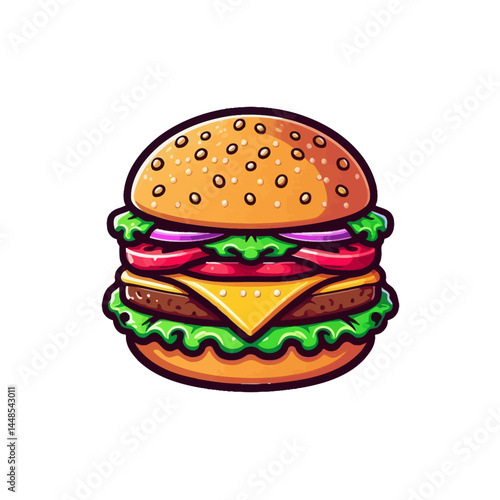 Cartoon burger Vector illustration