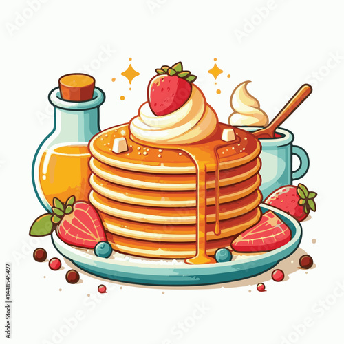 food, dessert, sweet, delicious, fresh, homemade, breakfast, stack, plate, meal, tasty, morning, pancake, syrup, snack, butter, brunch, pancakes, fruit, healthy, pile, lunch, traditional, honey, baked