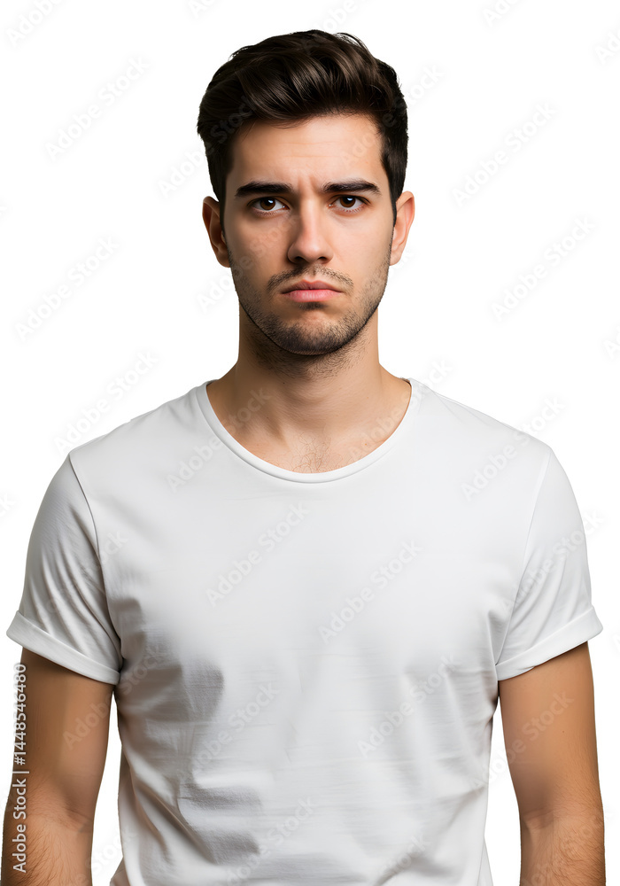 Obraz premium Man Expressing Seriousness Isolated