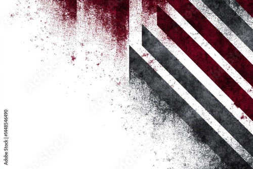 Abstract Diagonal Stripes Texture - Grunge diagonal stripes in shades of grey, white and maroon on a white background. Perfect for backgrounds and design elements