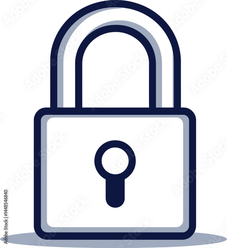 Minimalist Lock Icon Illustration with Keyhole on a White Background Security, Protection, and Safety Concept
