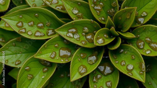 Close-up of a cluster of green leaves covered in brown muddy water droplets