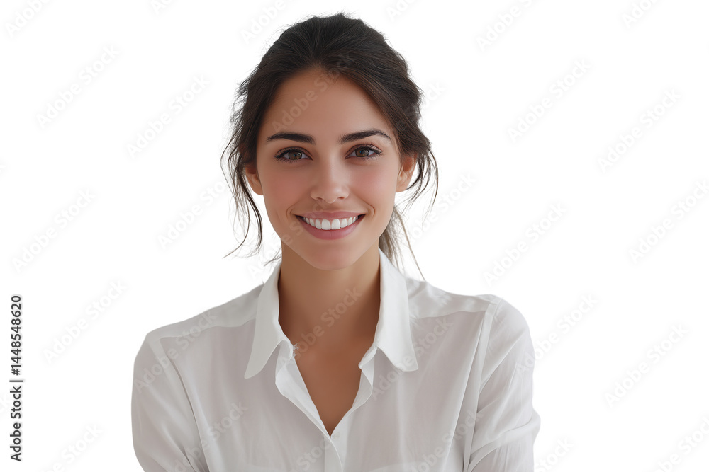 Smiling Uruguayan woman with clean professional appearance and bright lighting Isolated on transparent Background Smiling Uruguayan woman with clean professional appearance and bright lighting Isolated on transparent Background