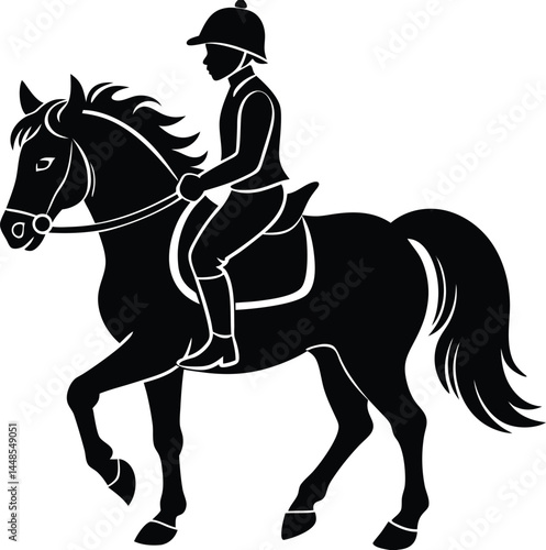 Pony Silhouette With Rider