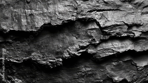 Close-up of fossilized tree bark texture preserved in rock layers.