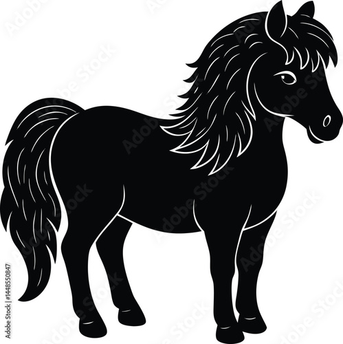 Side Profile Pony Silhouette