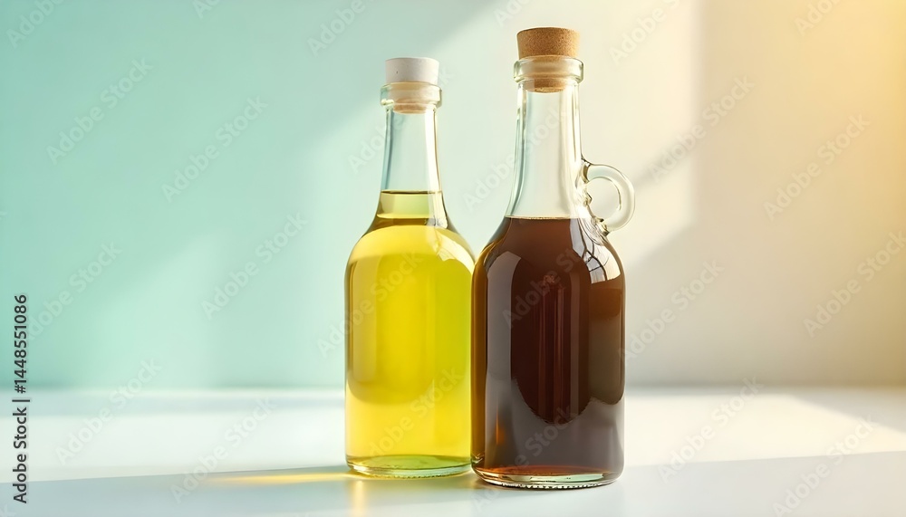 Bottle of olive oil and vinegar isolated on white background Bottle of olive oil and vinegar isolated on white background
