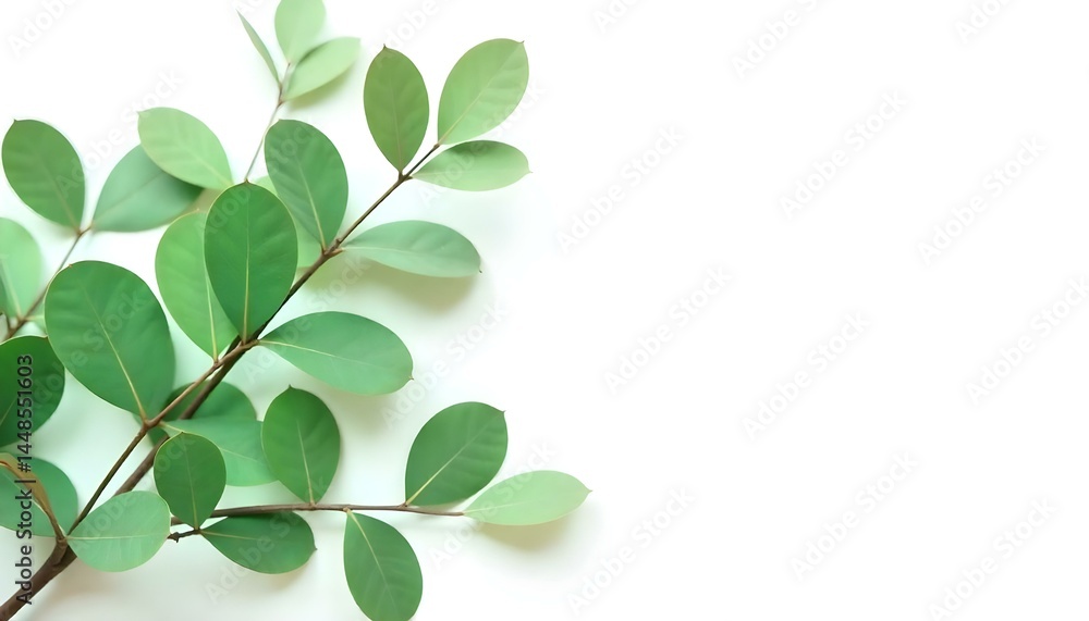 green eucalyptus leaves isolated on white with copy space green eucalyptus leaves isolated on white with copy space