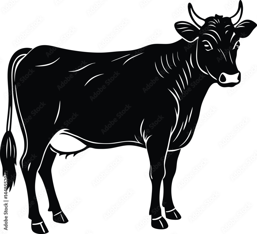 Fototapeta premium Silhouette Of A Standing Cow