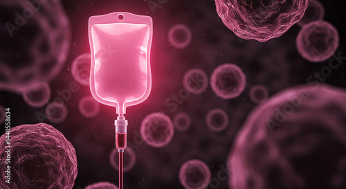 Blood transfusion bag delivering chemotherapy for cancer treatment