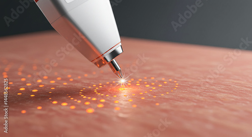 Fractional laser skin resurfacing rejuvenating treatment removing scars and wrinkles