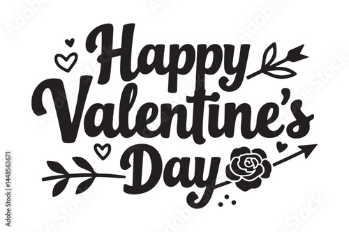 Happy Valentine’s Day Typography T-Shirt Design Romantic Love Quote Illustration