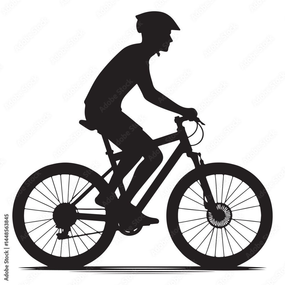 Obraz premium Silhouette of a cyclist enjoying a mountain bike ride.