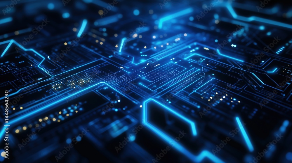 Neon Circuit Board: Tech Innovation Neon Circuit Board: Tech Innovation