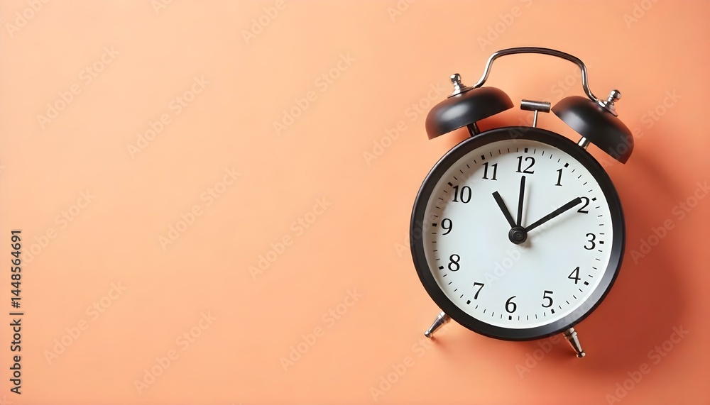 custom made wallpaper toronto digitaltop view of classic alarm clock on peach background