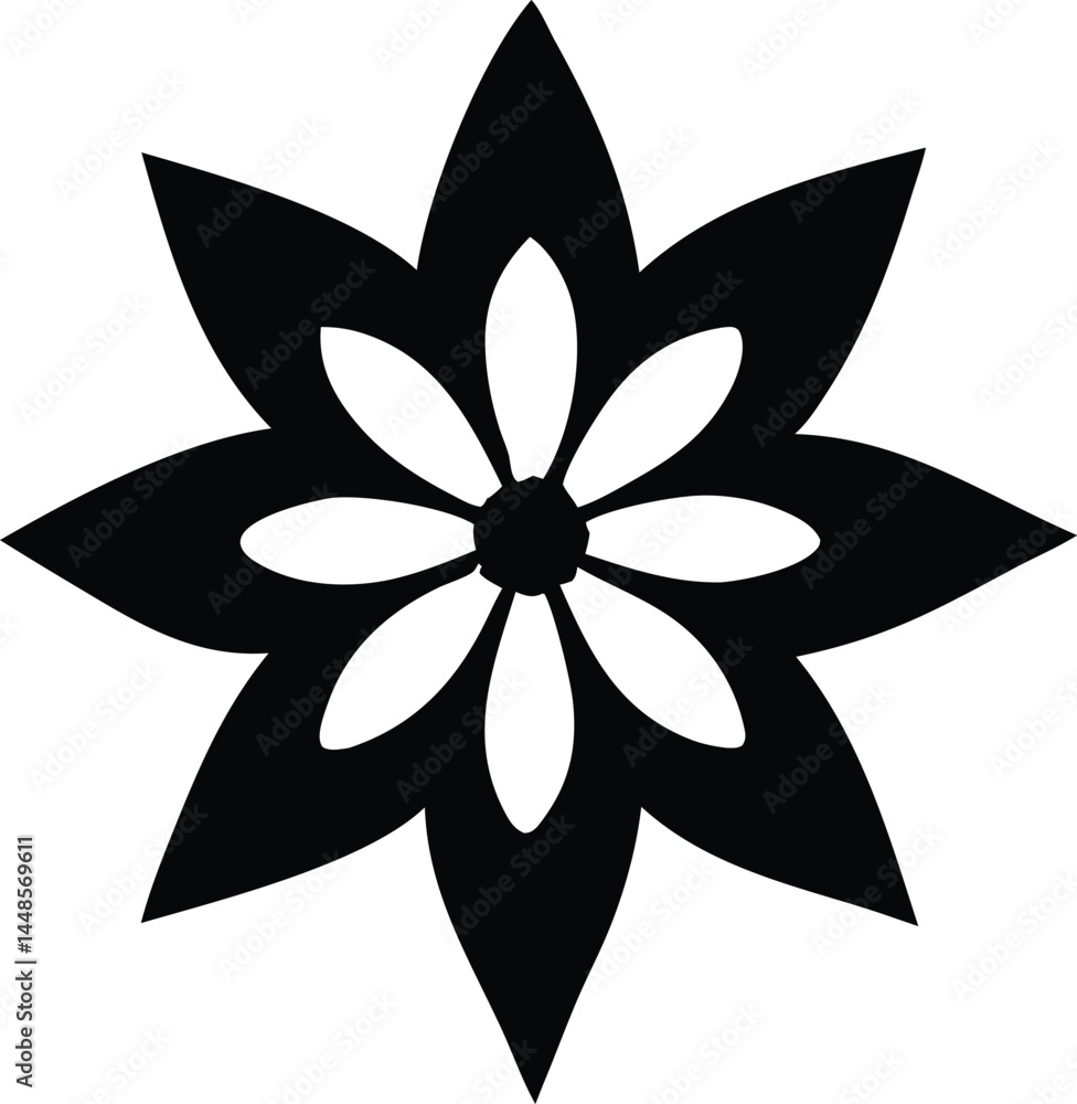 Obraz premium black and white flower vector