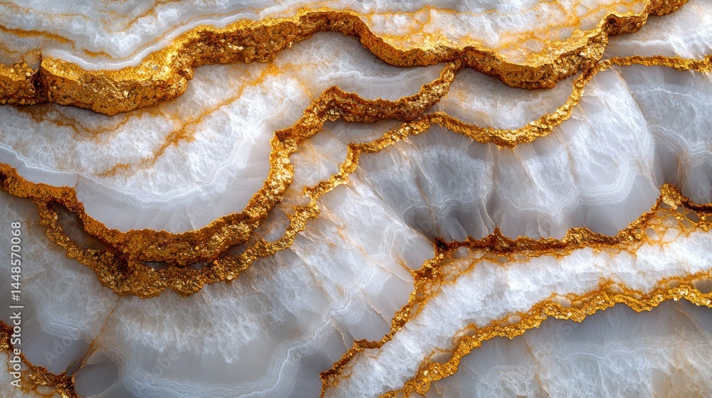 Obraz premium Detailed White Marble with Gold Veins