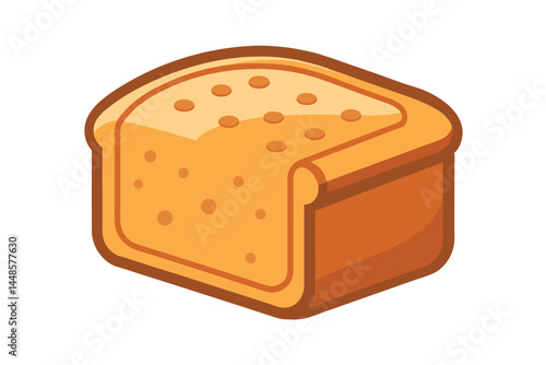 Whole Wheat Bread Slice Isolated on White Background