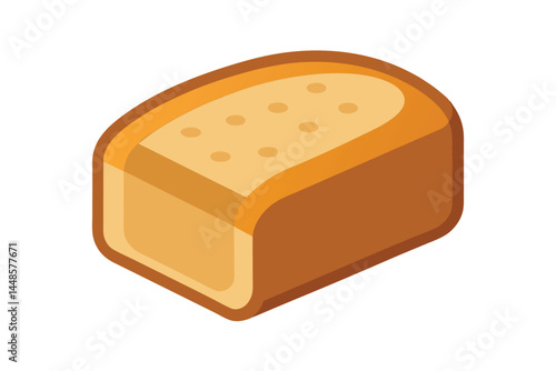 Whole Wheat Bread Slice Isolated on White Background