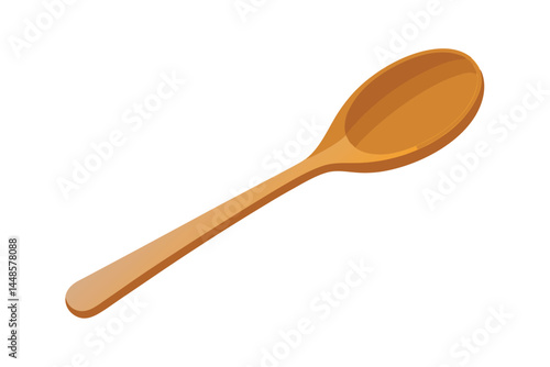 Wooden Spoon Isolated on White Background