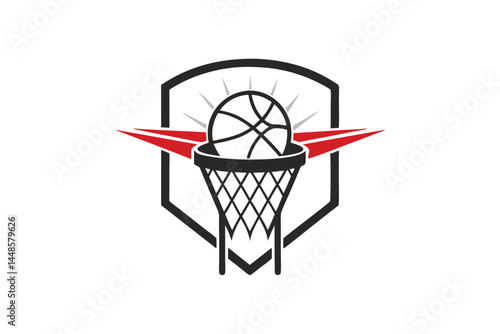 Basketball Sport Grunge Net Logo Icon
