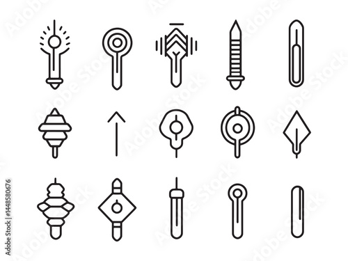Detailed Vector Drawing of a Pry Bar for Construction