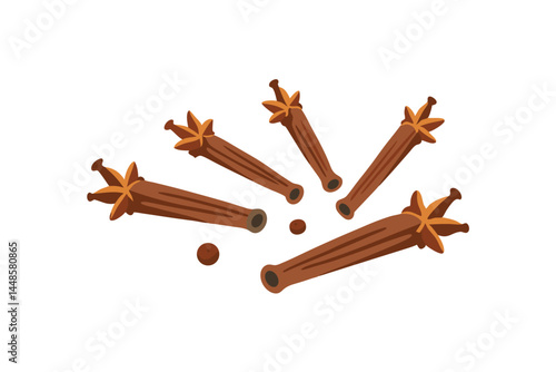 Dried Cloves Isolated on White Background