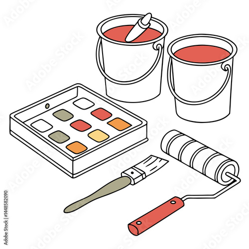 paint can and brush