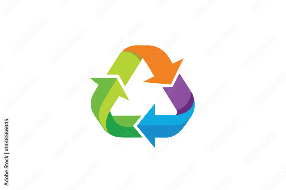 Vivid Abstract Recycle Logo Design Vivid Abstract Recycle Logo Design