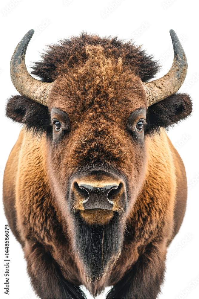 Isolated Buffalo Front Face Isolated Buffalo Front Face