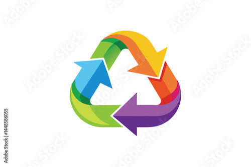 Free Download Vivid Abstract Recycle Logo Design  - GFXLoad