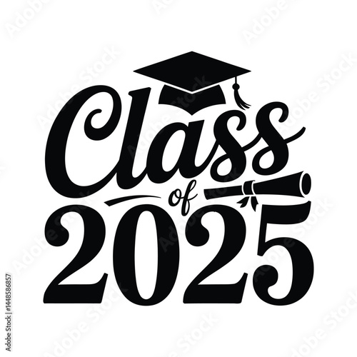 Class of 2025 typography design vector art illustration(B)