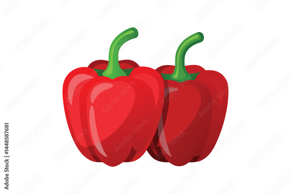 Two Red Hot Chilli Peppers Isolated on White Background Two Red Hot Chilli Peppers Isolated on White Background