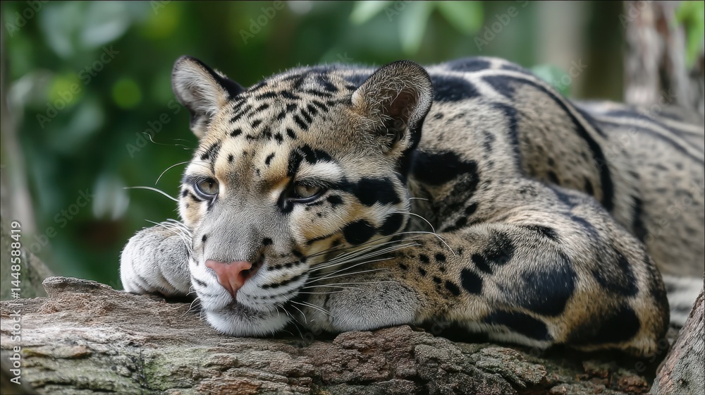 Fototapeta premium Clouded Leopard Resting on Branch