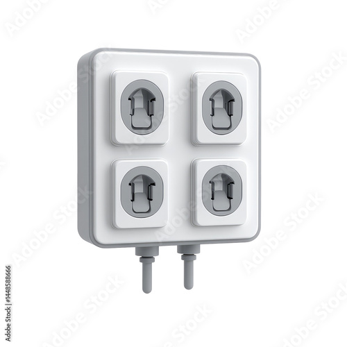 Charging Station Plugs In Free Fall  isolated on a transparent background